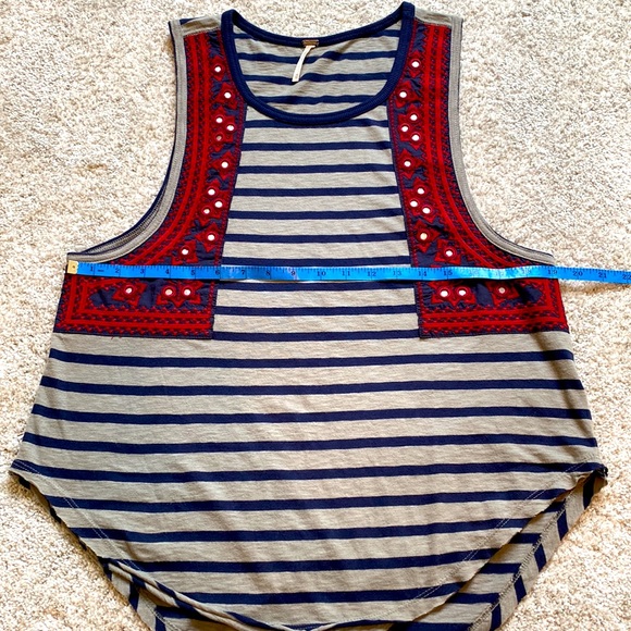 Free people vintage Y2K mirror embroidered oversized tank. Size XS - Picture 10 of 11